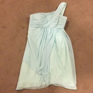 One shoulder aqua/teal dress